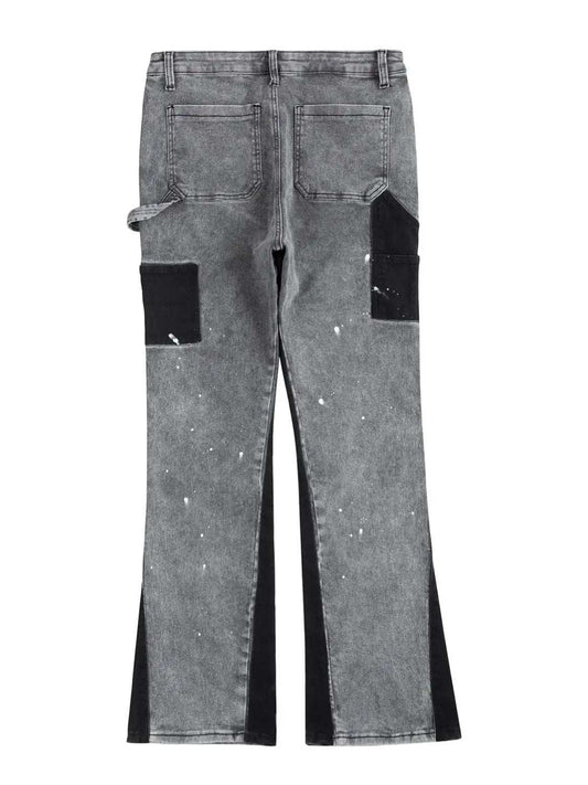 Men's Contrast Washed Bootcut Jeans - Trendsi - Flyclothing LLC