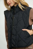 Umgee Quilted Snap-Front Puffer Vest - Trendsi - Flyclothing LLC