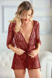 Allure Lingerie Valentina Leopard Lace Robe with G-string - Allure Lingerie - Flyclothing LLC