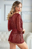 Allure Lingerie Valentina Leopard Lace Robe with G-string - Allure Lingerie - Flyclothing LLC