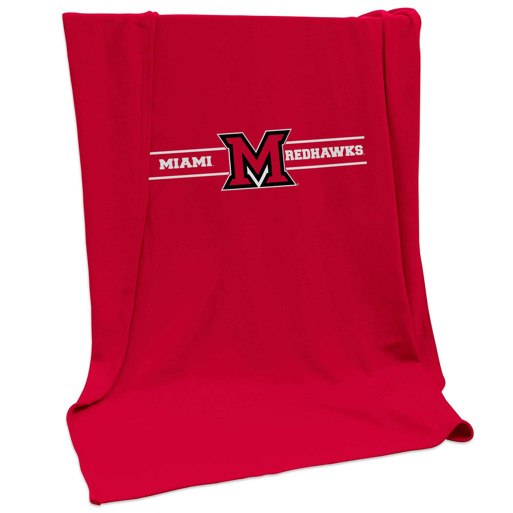 Miami Ohio Campus Colors Sweatshirt Blanket (Screened) - Logo Brands - Flyclothing LLC