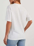 Round Neck Half Sleeve T-Shirt - Trendsi - Flyclothing LLC