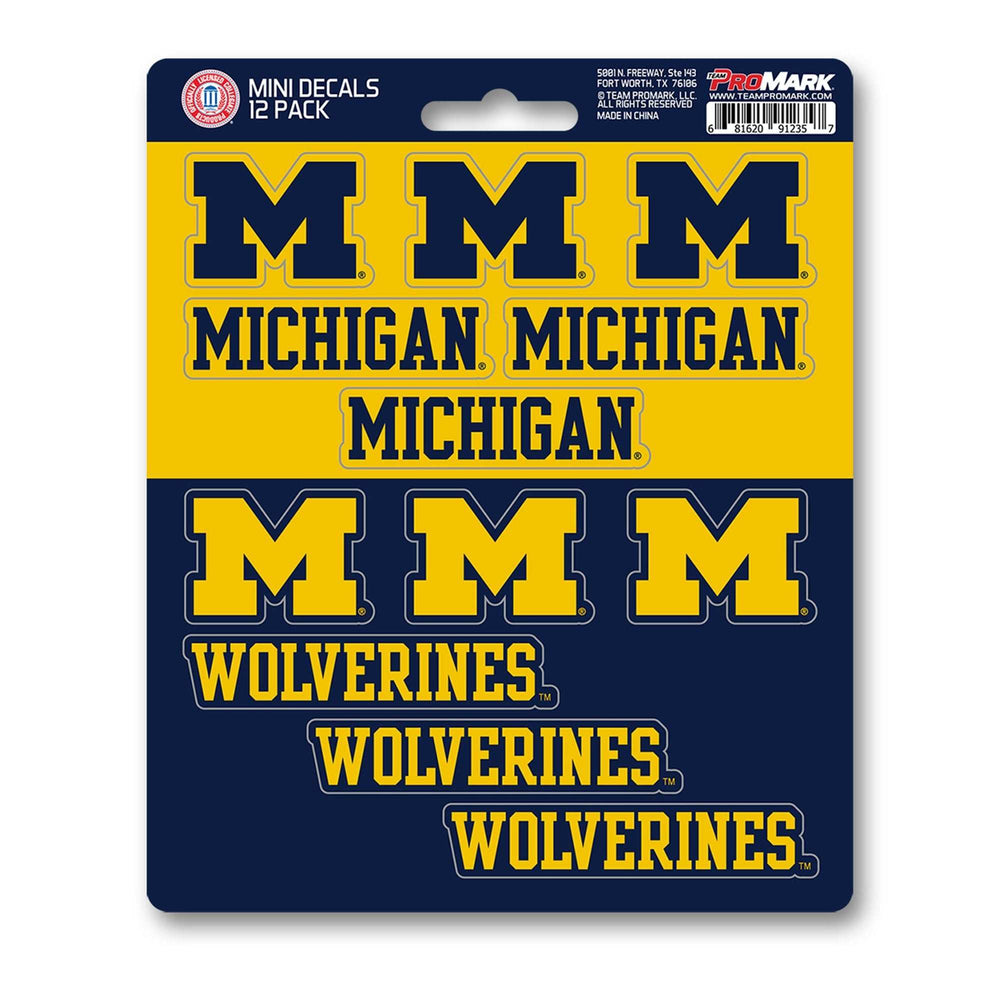 University of Michigan Mini Decal 12-pk - Logo Brands - Flyclothing LLC