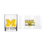 Michigan 14oz Letterman Rocks Glass - Logo Brands - Flyclothing LLC