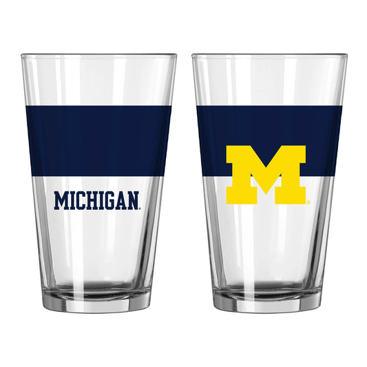 Michigan 16oz Colorblock Pint Glass - Logo Brands - Flyclothing LLC