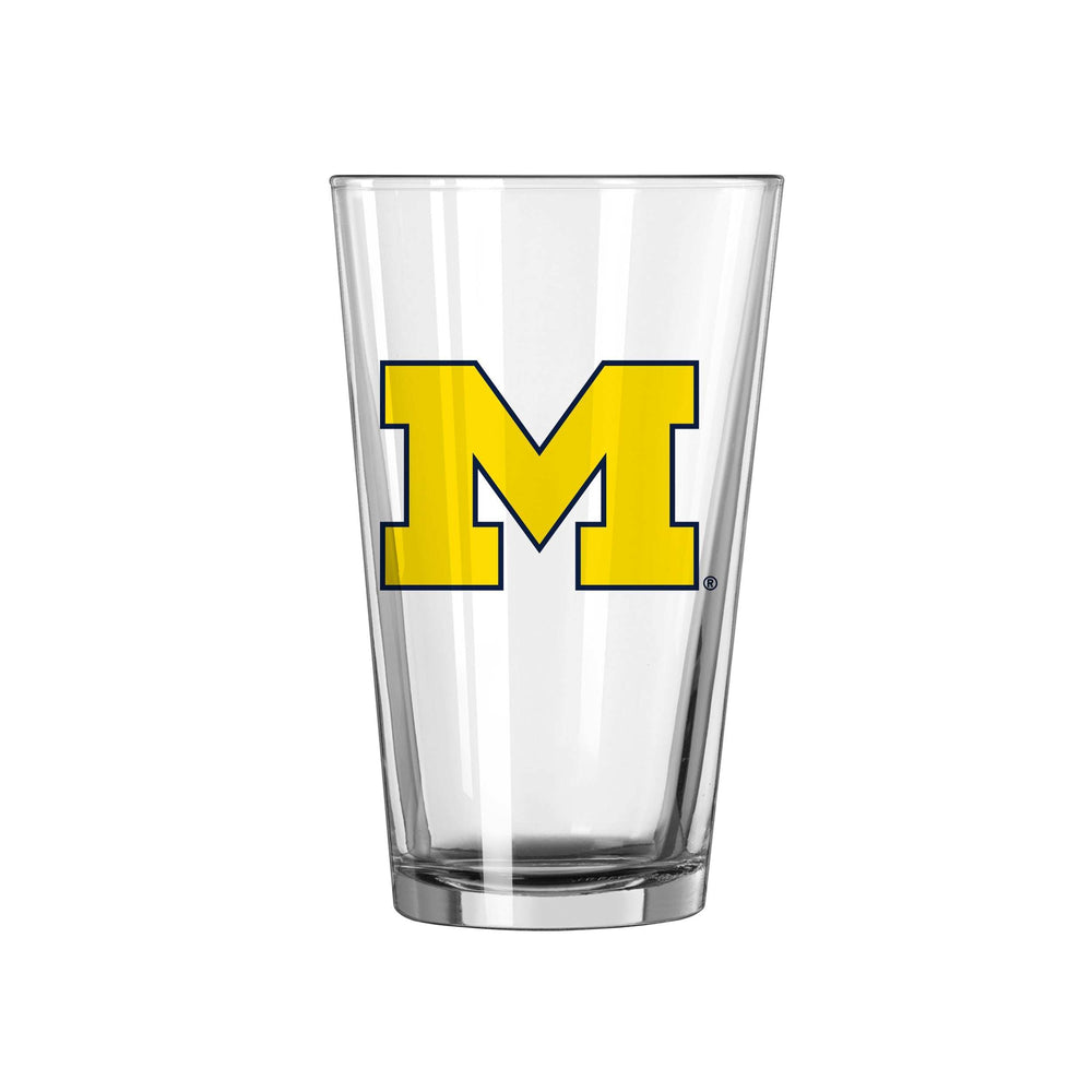 Michigan 16oz Logo Pint Glass - Logo Brands - Flyclothing LLC