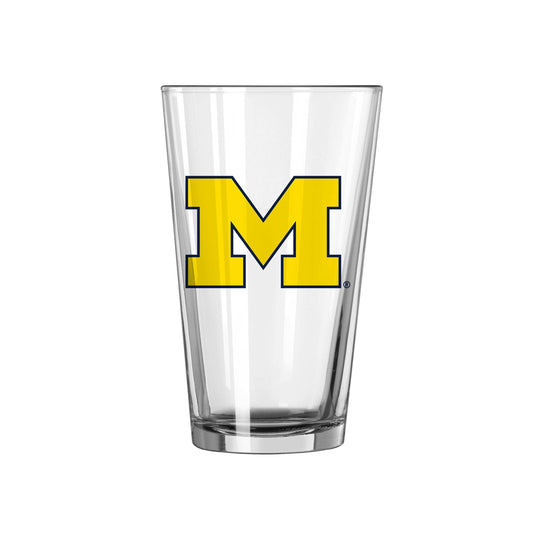 Michigan 16oz Logo Pint Glass - Logo Brands - Flyclothing LLC