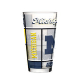 Michigan 16oz Quilted Stained Pint Glass - Logo Brands - Flyclothing LLC