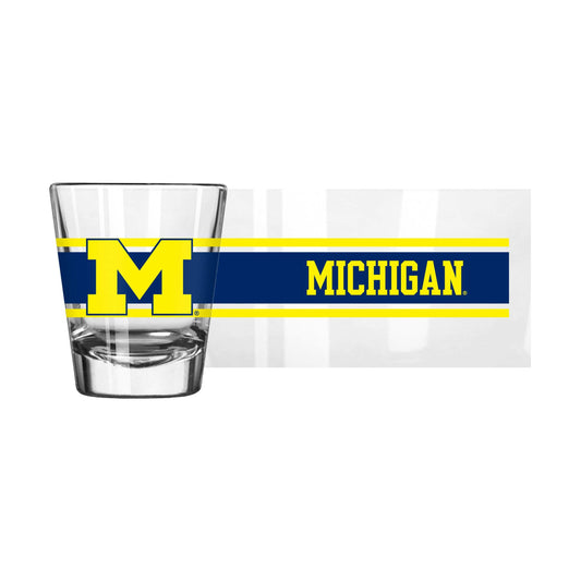 Michigan 2oz Stripe Shot Glass - Logo Brands - Flyclothing LLC