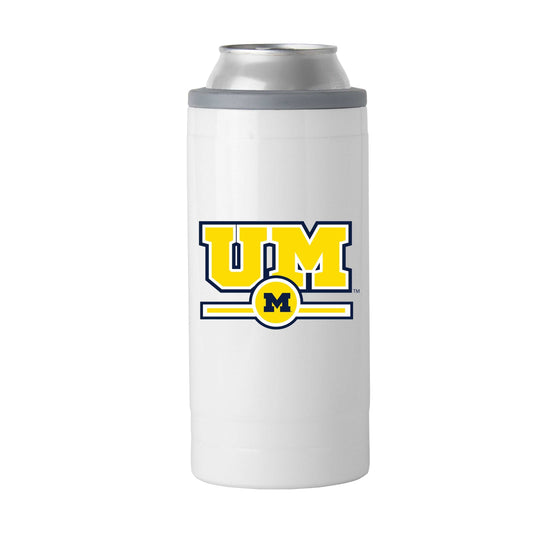 Michigan Letterman 12 oz Slim Can Coolie - Logo Brands - Flyclothing LLC