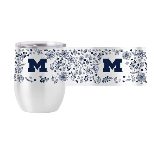 Michigan 16oz Botanical Stainless Curved Beverage - Logo Brands - Flyclothing LLC