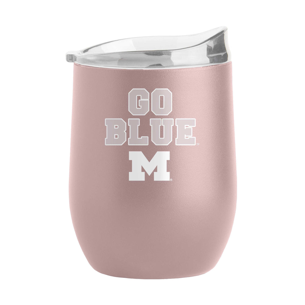 Michigan 16oz Stencil Powder Coat Curved Beverage - Logo Brands - Flyclothing LLC