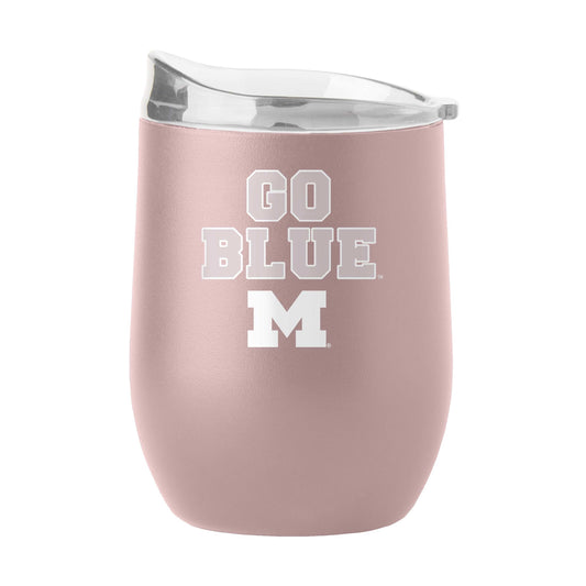 Michigan 16oz Stencil Powder Coat Curved Beverage - Logo Brands - Flyclothing LLC
