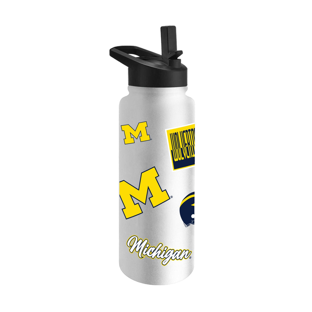 Michigan White 34oz Dreamweave Quencher Bottle - Logo Brands - Flyclothing LLC