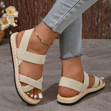 Crisscross Open Toe Flat Sandals - Trendsi - Flyclothing LLC
