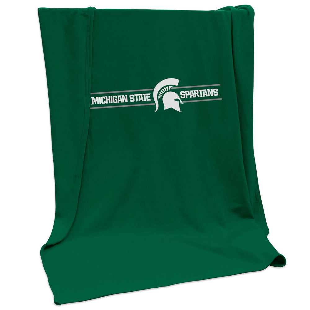 MI State Campus Colors Sweatshirt Blanket (Screened) - Logo Brands - Flyclothing LLC