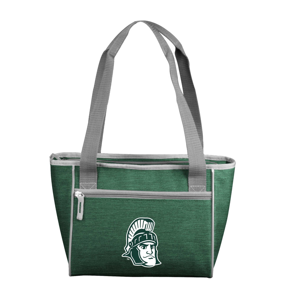 MI State Crosshatch Spartan Head 16 Can Cooler Tote - Logo Brands - Flyclothing LLC