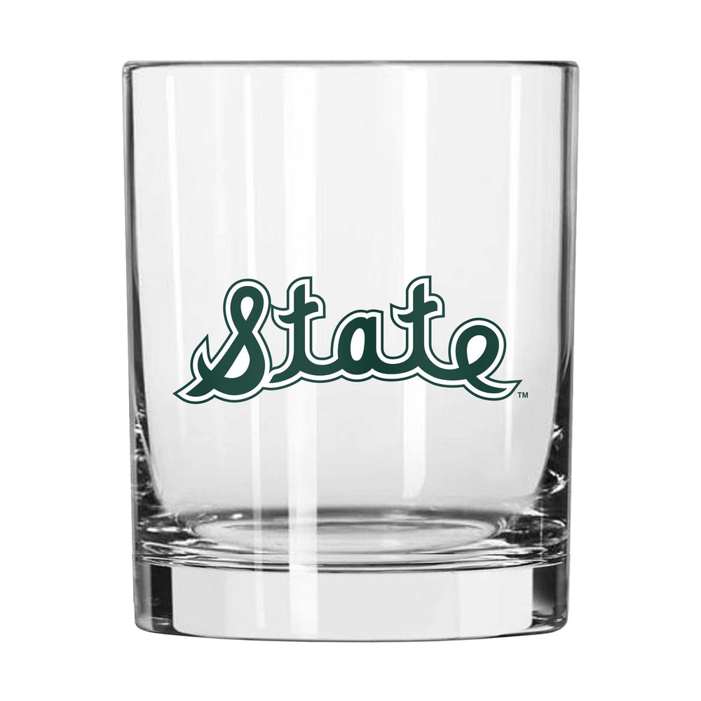 Michigan State 14oz Retro Rocks Glass - Logo Brands - Flyclothing LLC
