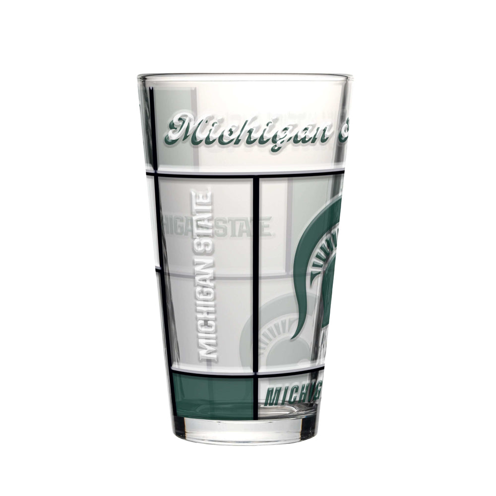 Michigan State 16oz Quilted Stained Pint Glass - Logo Brands - Flyclothing LLC