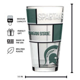 Michigan State 16oz Quilted Stained Pint Glass - Logo Brands - Flyclothing LLC