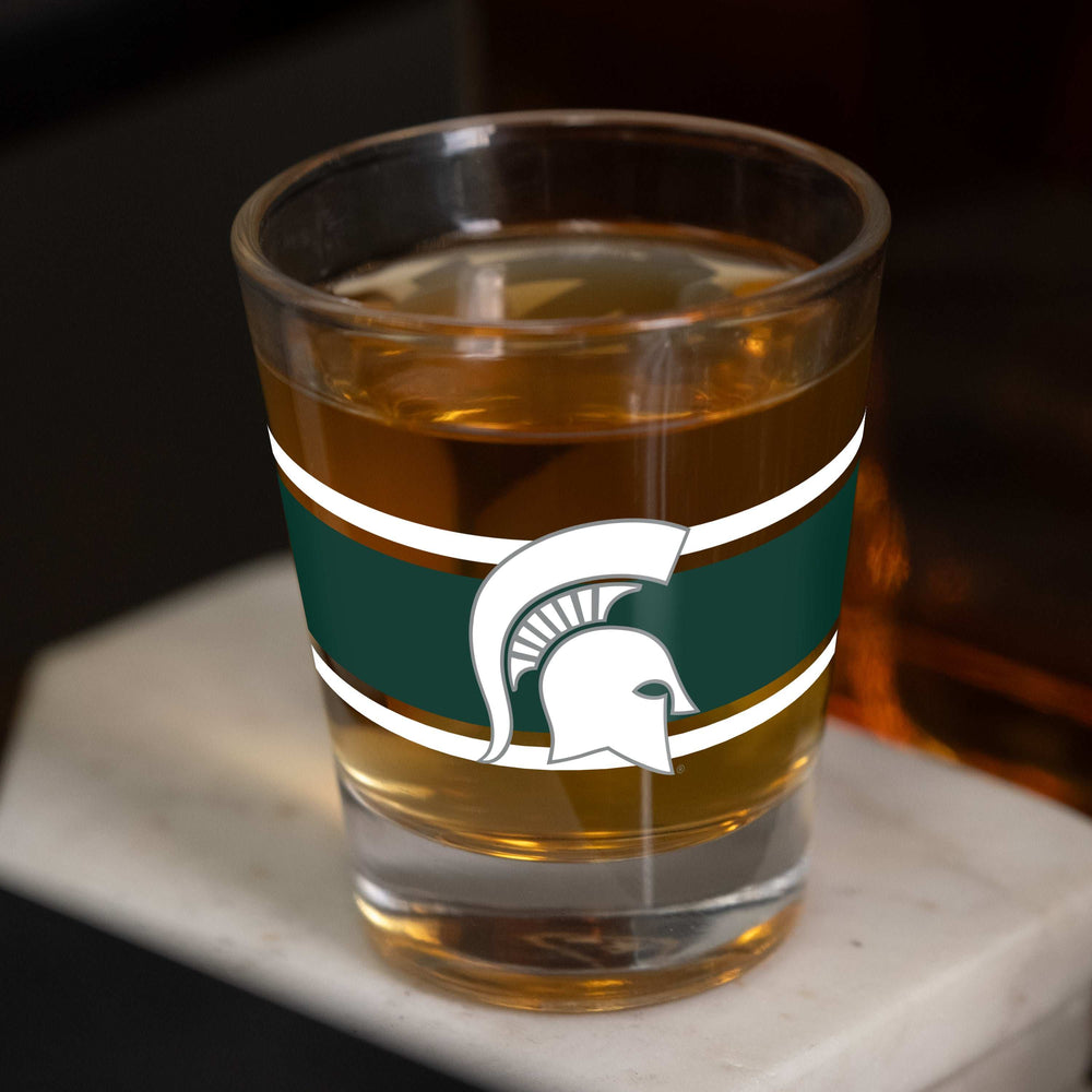 Michigan State 2oz Stripe Shot Glass - Logo Brands - Flyclothing LLC