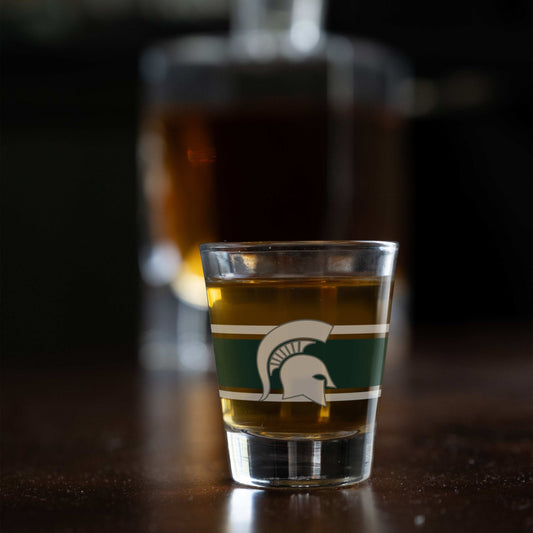 Michigan State 2oz Stripe Shot Glass - Logo Brands - Flyclothing LLC