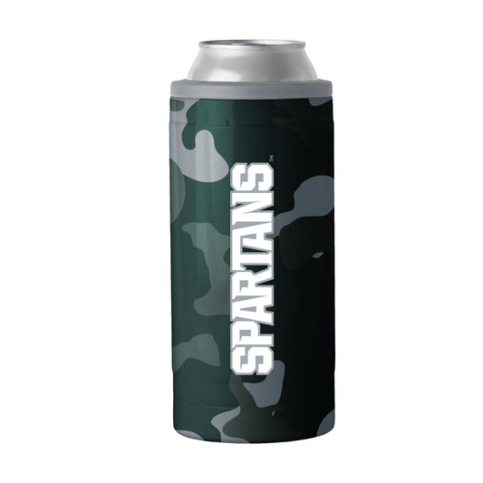 MI State Camo Swagger 12oz Slim Can Coolie - Logo Brands - Flyclothing LLC