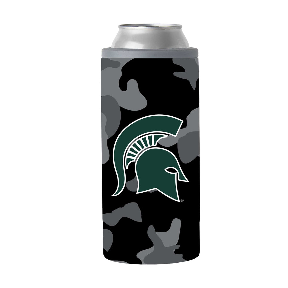 MI State Black Camo 12oz Slim Can Coolie - Logo Brands - Flyclothing LLC