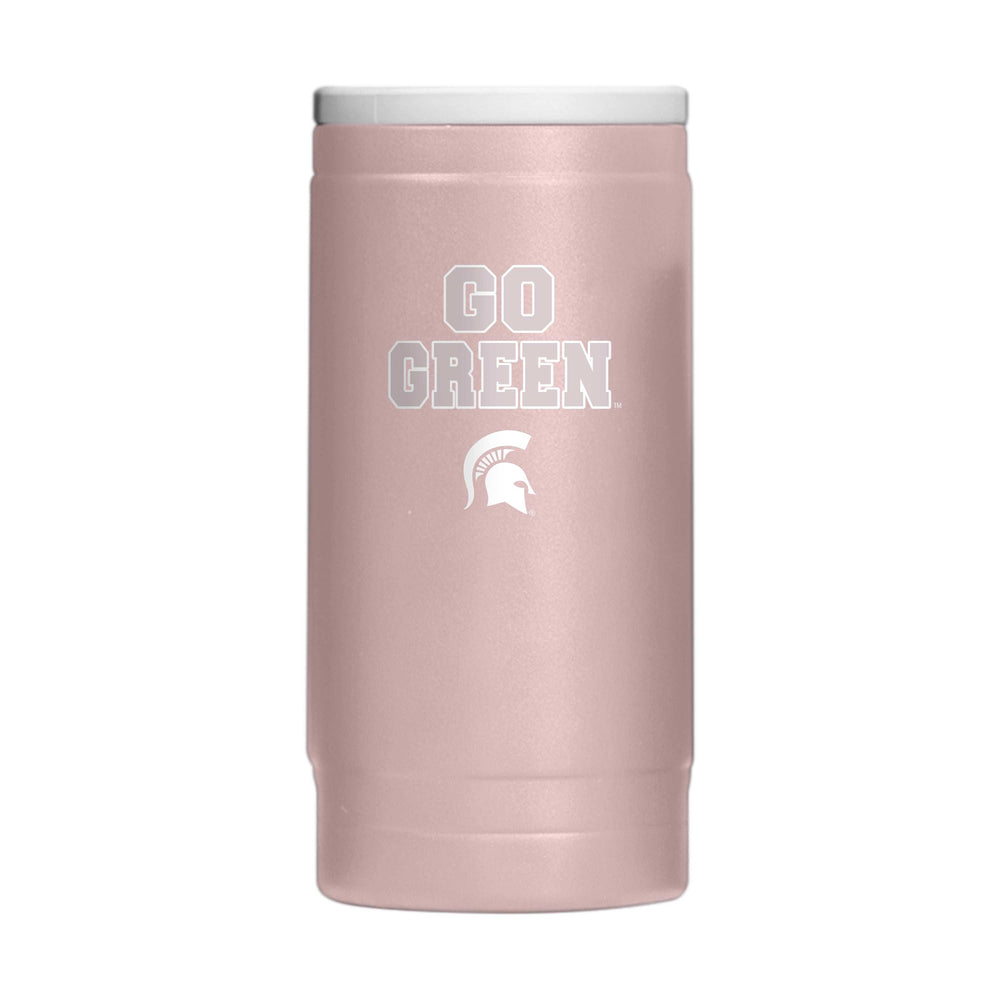 Michigan State Stencil Powder Coat Slim Can Coolie - Logo Brands - Flyclothing LLC