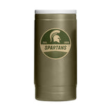 Michigan State Badge Powder Coat Slim Can Coolie - Logo Brands - Flyclothing LLC