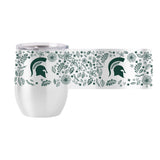 Michigan State 16oz Botanical Stainless Curved Beverage - Logo Brands - Flyclothing LLC