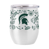 Michigan State 16oz Botanical Stainless Curved Beverage - Logo Brands - Flyclothing LLC