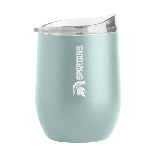 Michigan State 16oz Vertical Powder Coat Curved Beverage - Logo Brands - Flyclothing LLC