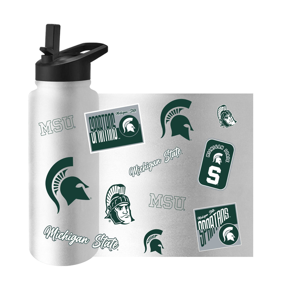 Michigan State 34oz White Dreamweave Quencher Bottle - Logo Brands - Flyclothing LLC