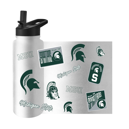 Michigan State 34oz White Dreamweave Quencher Bottle - Logo Brands - Flyclothing LLC