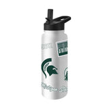 Michigan State 34oz White Dreamweave Quencher Bottle - Logo Brands - Flyclothing LLC