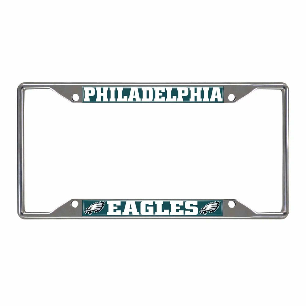 Philadelphia Eagles Chrome Metal License Plate Frame, 6.25in x 12.25in - Philadelphia Eagles - Flyclothing LLC