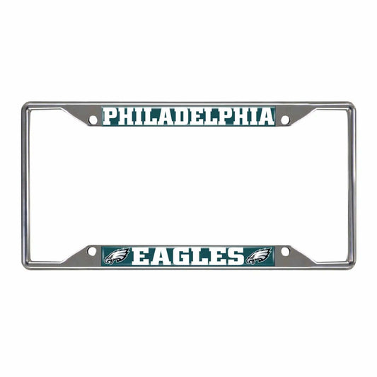 Philadelphia Eagles Chrome Metal License Plate Frame, 6.25in x 12.25in - Philadelphia Eagles - Flyclothing LLC