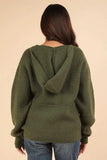 VERY J Seam Detail Drop Shoulder Hooded Sweater - Trendsi - Flyclothing LLC