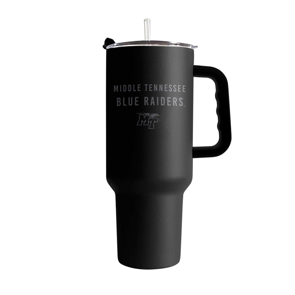MTSU 40oz Black Tonal Powder Coat Tumbler - Logo Brands - Flyclothing LLC