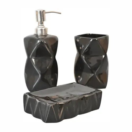 Sindri Black Bathroom Set of 3 - Artisan Furniture - Flyclothing LLC