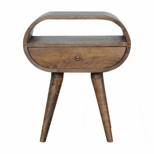 Artisan Furniture Grey Washed Circular nightstand - Artisan Furniture - Flyclothing LLC
