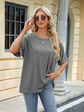 Florira Round Neck Half Sleeve T-Shirt - Trendsi - Flyclothing LLC