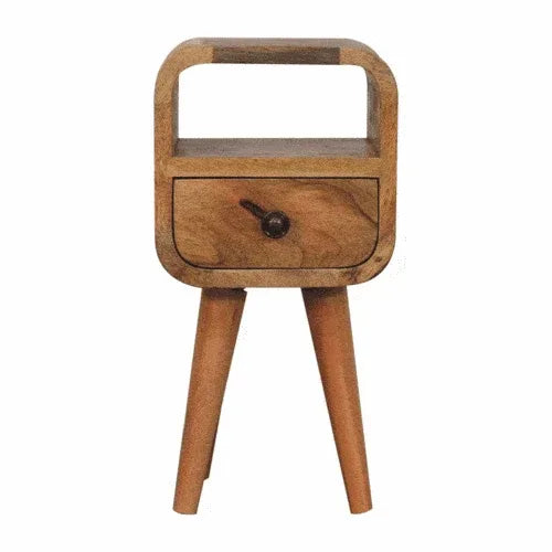 Extra Mini Oakish Curve Open Slot Bedside - Artisan Furniture - Flyclothing LLC