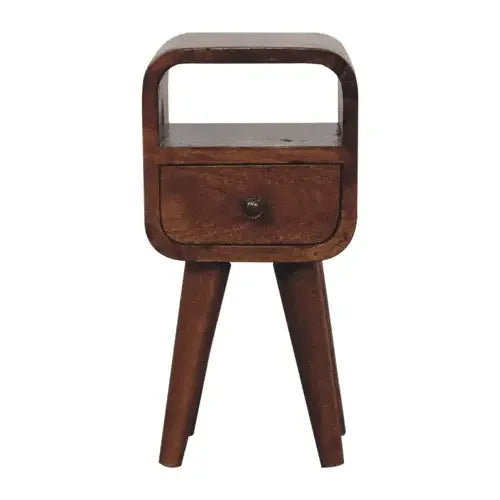 Extra Mini Chestnut Curve Open Slot Bedside - Artisan Furniture - Flyclothing LLC