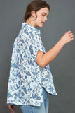 Umgee Full Size Two Tone Floral Print Top Plus Size - Trendsi - Flyclothing LLC
