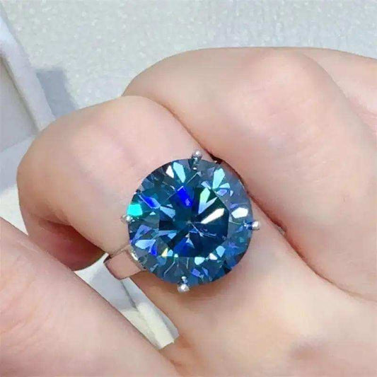10 Carat 925 Sterling Silver Moissanite Ring - Trendsi - Flyclothing LLC
