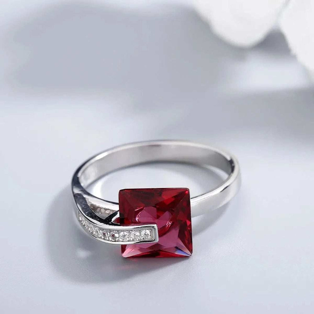 925 Sterling Silver Inlaid Zircon Ring - Trendsi - Flyclothing LLC