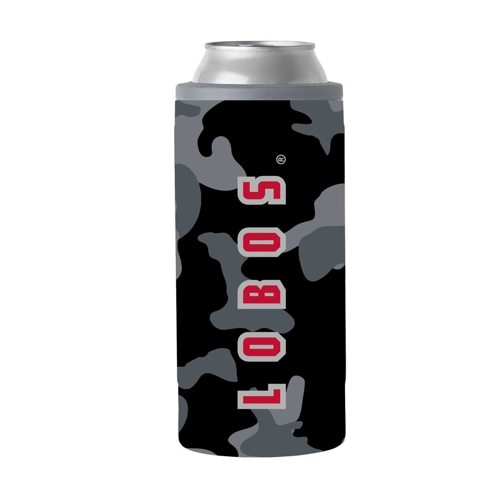 New Mexico Black Camo 12oz Slim Can Coolie - Logo Brands - Flyclothing LLC