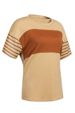 Striped Round Neck Short Sleeve T-Shirt - Trendsi - Flyclothing LLC